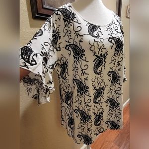 % Soft Embroidered Paisley Design Top